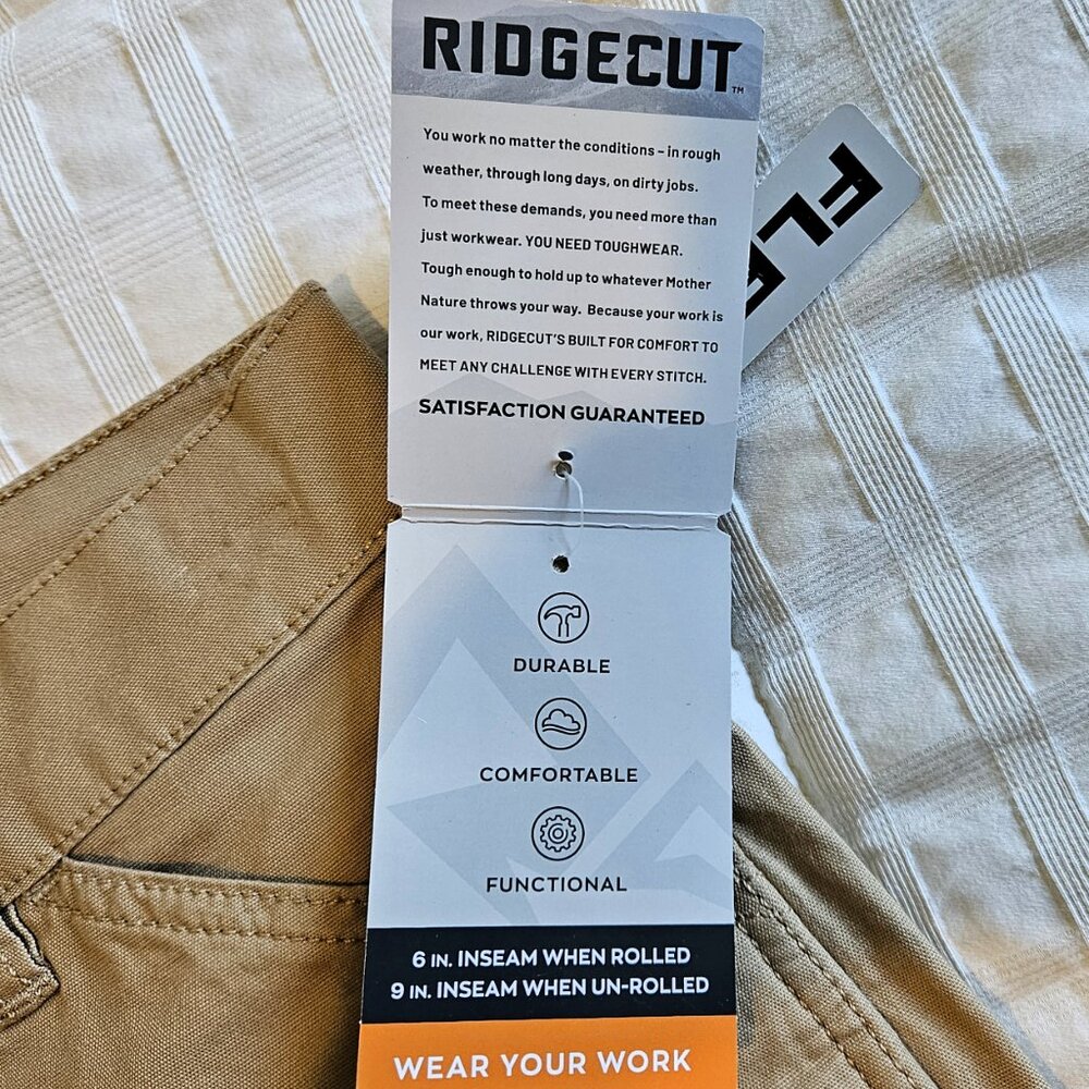 Ridgecut Womens Roll Up Toughwear Flex Khaki Work Shorts Size 2 - Picture 5 of 7